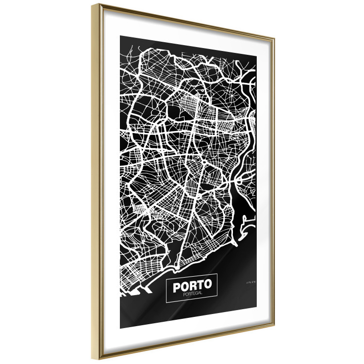 Wall Poster Negative Map: Porto - black and white city map in Portugal 123045 additionalImage 6