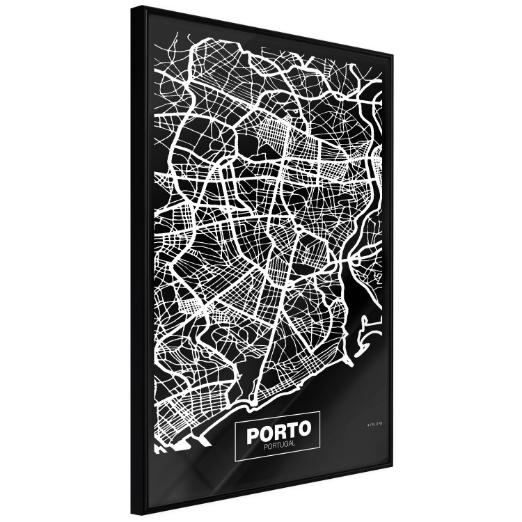 Wall Poster Negative Map: Porto - black and white city map in Portugal 123045 additionalImage 10