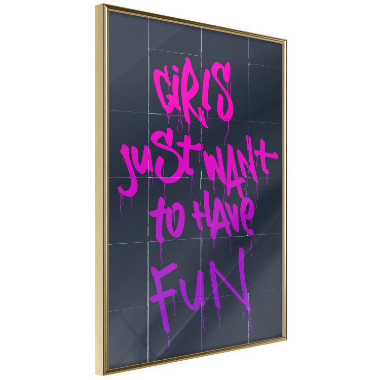 Wall Poster Girls Just Want to Have Fun - English inscription in graffiti style 124445 additionalImage 12