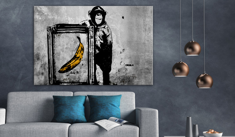 Large canvas print Banksy: Monkey with Frame [Large Format] 125545 additionalImage 6