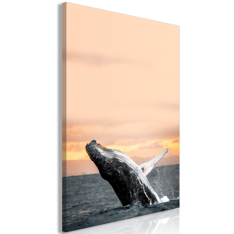 Canvas Emerging humpback whale - a whale against the setting sun 126245 additionalImage 2