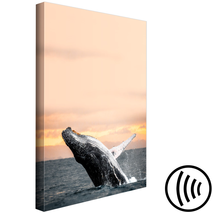 Canvas Emerging humpback whale - a whale against the setting sun 126245 additionalImage 6