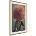 Wall Poster Floral Thoughts - abstract woman with a red flower on her head 127245 additionalThumb 3