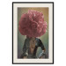 Wall Poster Floral Thoughts - abstract woman with a red flower on her head 127245 additionalThumb 19