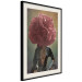 Wall Poster Floral Thoughts - abstract woman with a red flower on her head 127245 additionalThumb 2