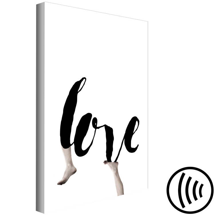 Canvas Print Black English Love sign - white abstraction with legs 128345 additionalImage 6