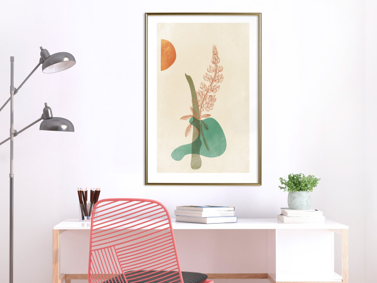 Poster Lupine - unique abstraction with a plant and rounded shapes in boho style 129345 additionalImage 13