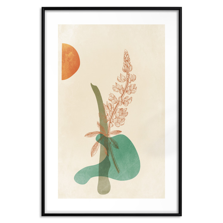 Poster Lupine - unique abstraction with a plant and rounded shapes in boho style 129345 additionalImage 15