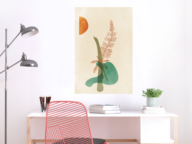 Poster Lupine - unique abstraction with a plant and rounded shapes in boho style 129345 additionalImage 3