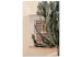 Canvas Print Spikes of Green (1-part) vertical - cactus landscape against a building backdrop 129445