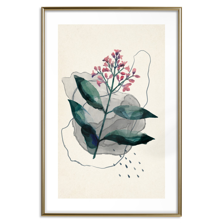 Poster Watercolor Plant - abstract plant with flowers in watercolor style 129545 additionalImage 14
