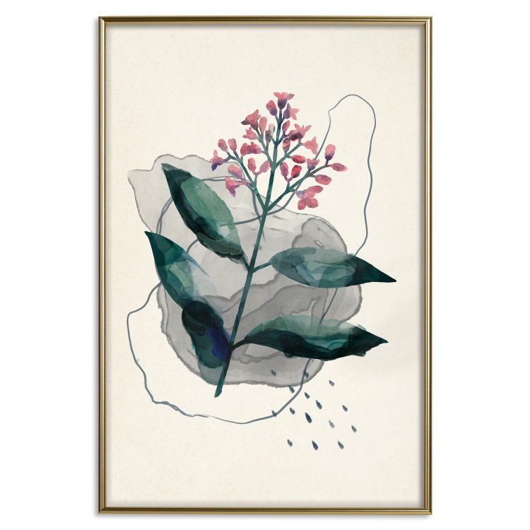 Poster Watercolor Plant - abstract plant with flowers in watercolor style 129545 additionalImage 17