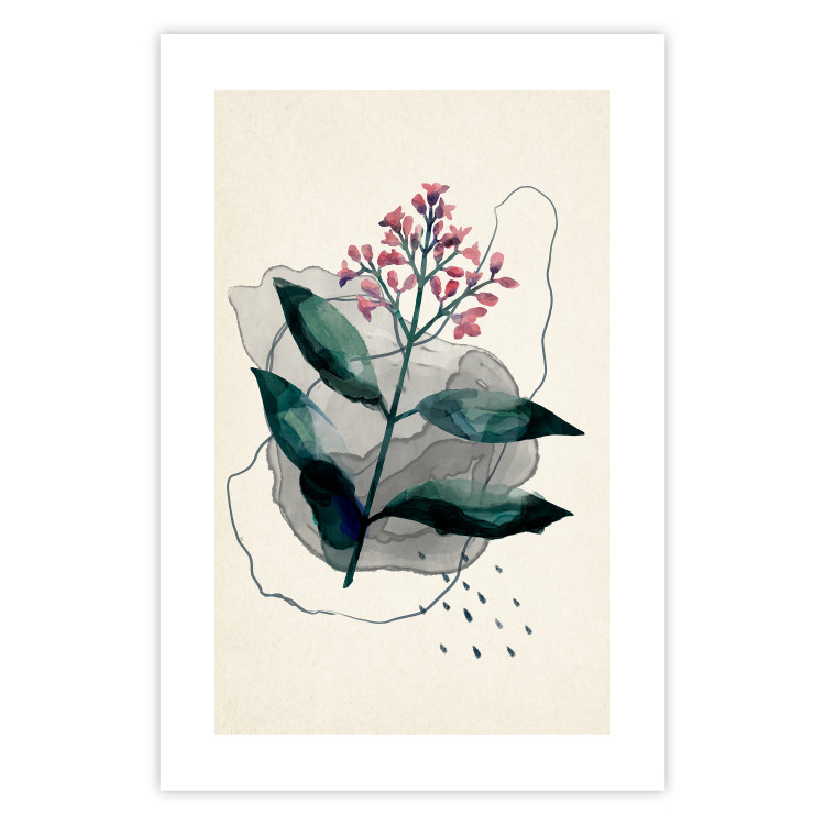 Poster Watercolor Plant - abstract plant with flowers in watercolor style 129545 additionalImage 25