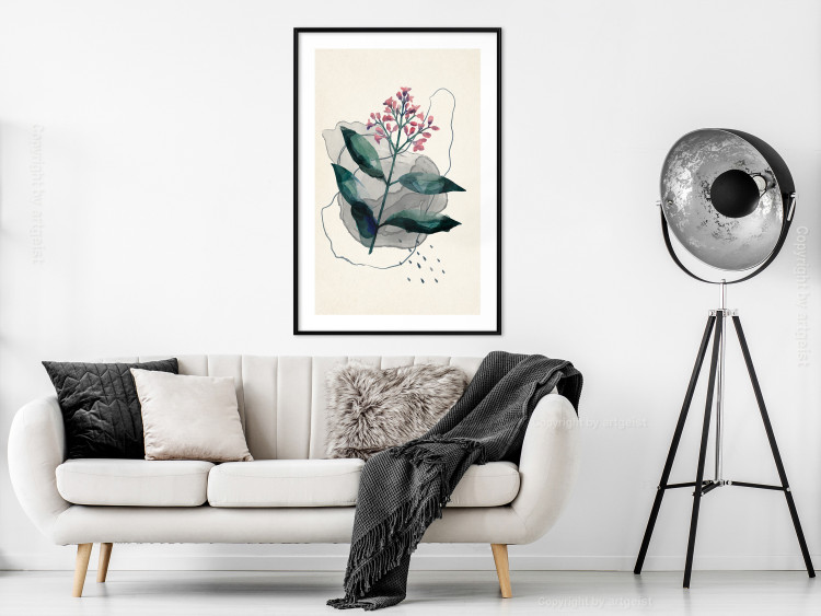 Poster Watercolor Plant - abstract plant with flowers in watercolor style 129545 additionalImage 23