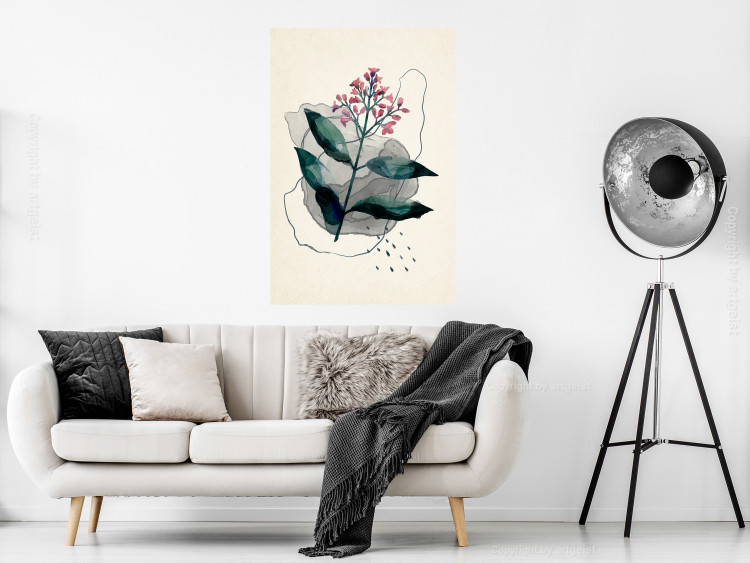 Poster Watercolor Plant - abstract plant with flowers in watercolor style 129545 additionalImage 6