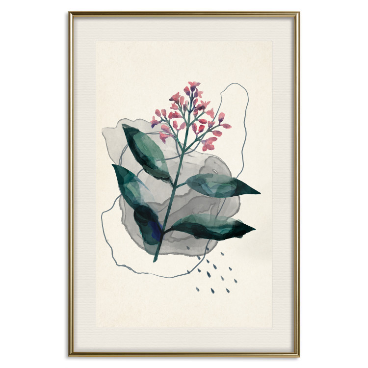 Poster Watercolor Plant - abstract plant with flowers in watercolor style 129545 additionalImage 20