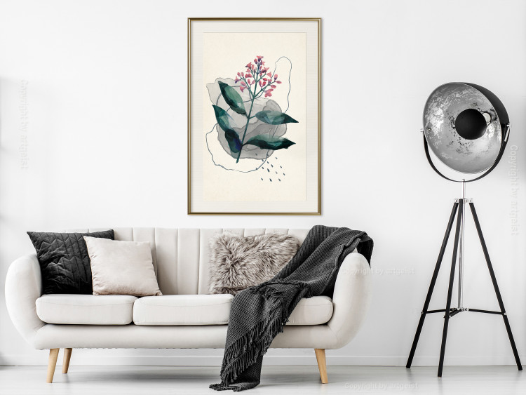 Poster Watercolor Plant - abstract plant with flowers in watercolor style 129545 additionalImage 22