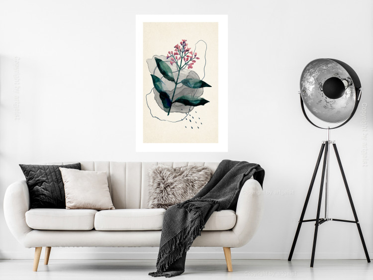 Poster Watercolor Plant - abstract plant with flowers in watercolor style 129545 additionalImage 5