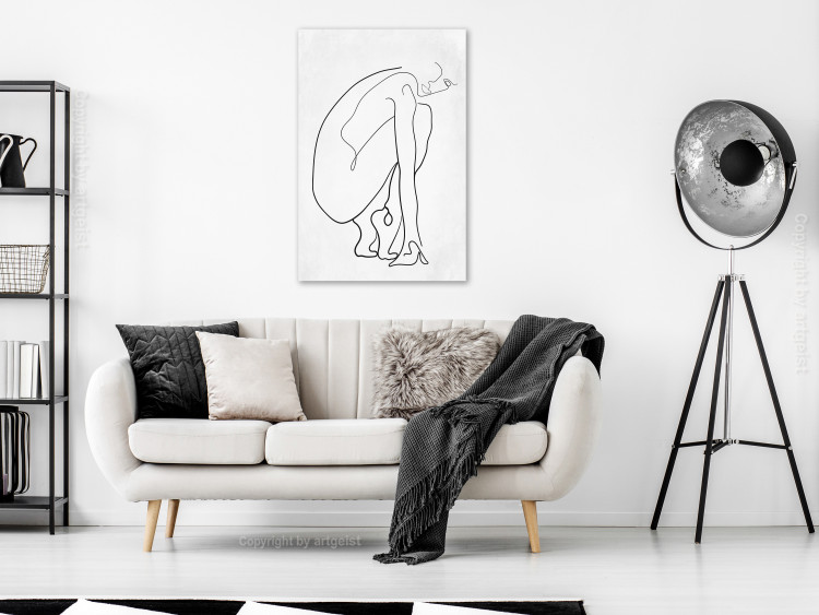 Canvas Art Print Perfect Line (1-piece) Vertical - abstract female figure 129745 additionalImage 3