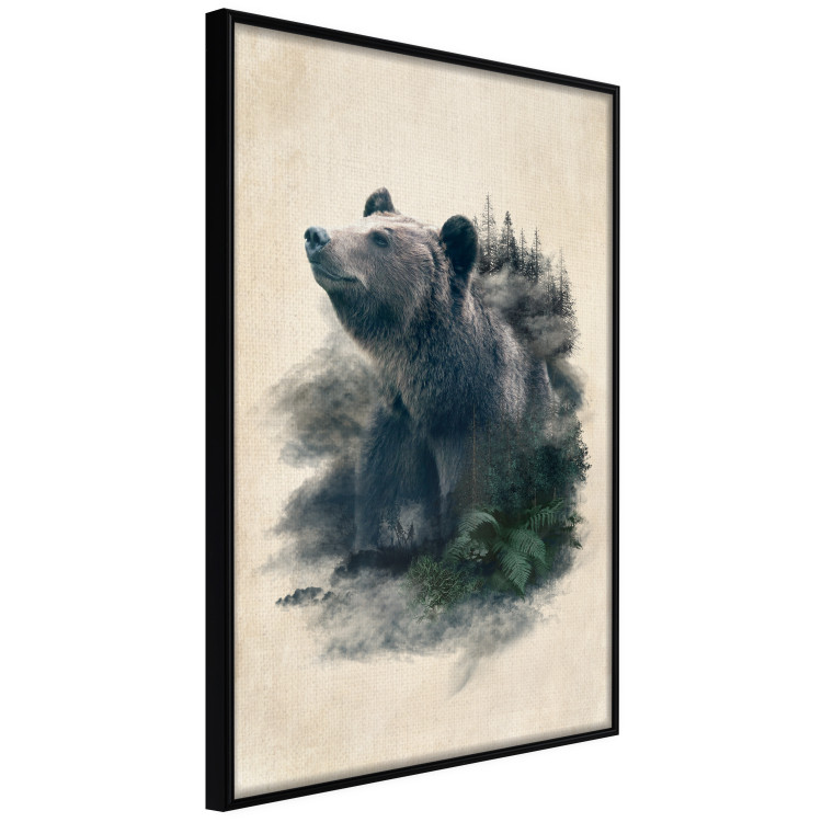 Poster Bear Valley - whimsical animal among plants on a beige background 130445 additionalImage 11
