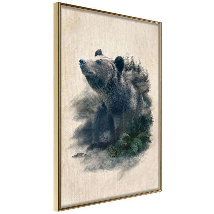 Poster Bear Valley - whimsical animal among plants on a beige background 130445 additionalImage 12