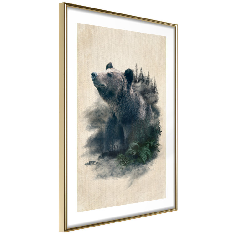 Poster Bear Valley - whimsical animal among plants on a beige background 130445 additionalImage 7