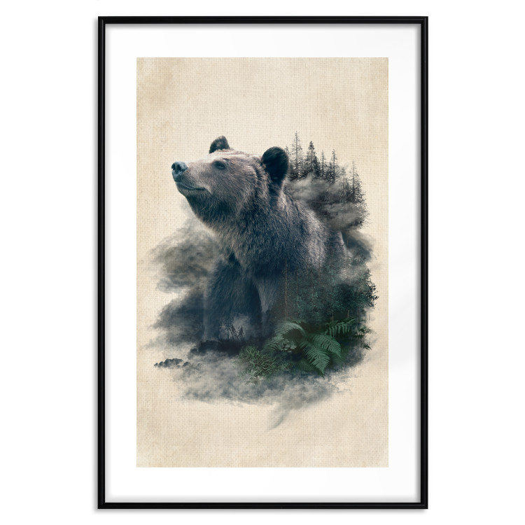 Poster Bear Valley - whimsical animal among plants on a beige background 130445 additionalImage 15