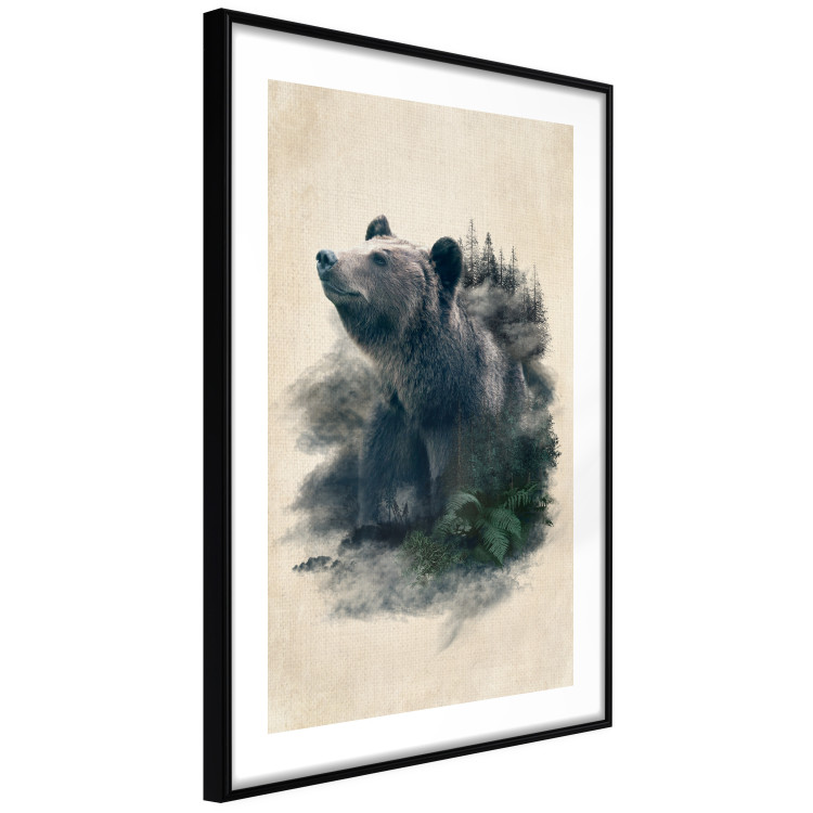 Poster Bear Valley - whimsical animal among plants on a beige background 130445 additionalImage 6