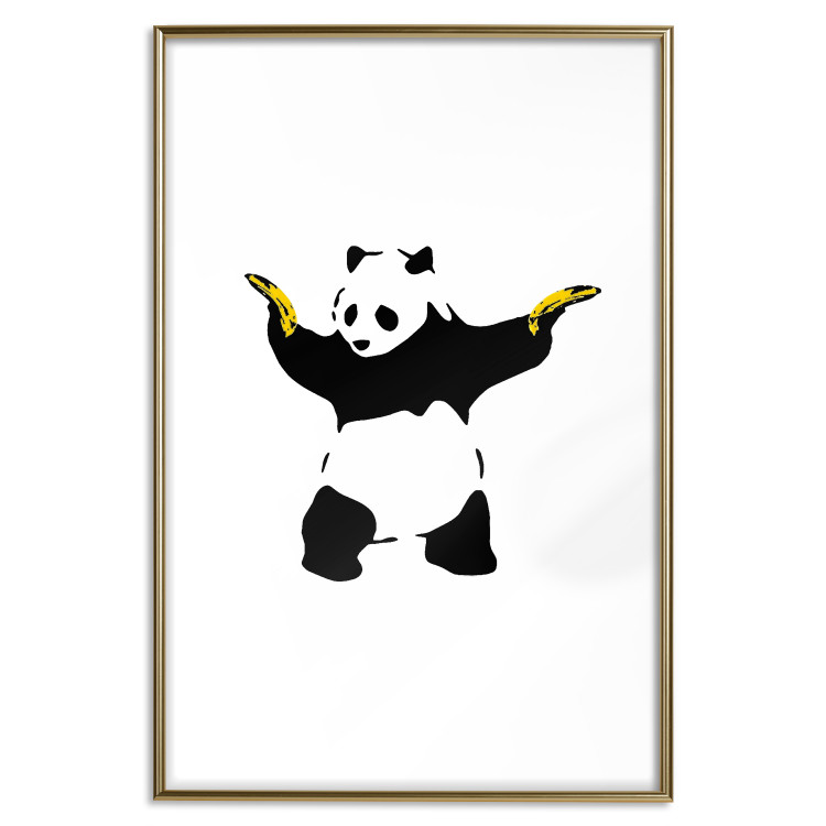 Poster Panda with Guns - black and white animal holding bananas on a white background 132445 additionalImage 14