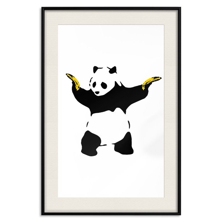 Poster Panda with Guns - black and white animal holding bananas on a white background 132445 additionalImage 18
