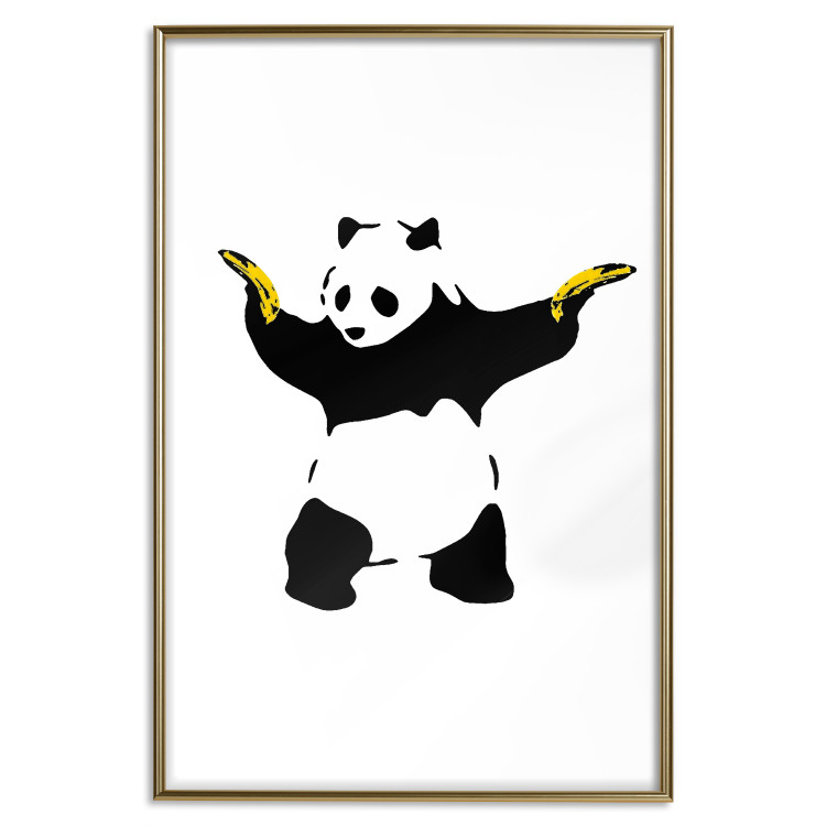 Poster Panda with Guns - black and white animal holding bananas on a white background 132445 additionalImage 20