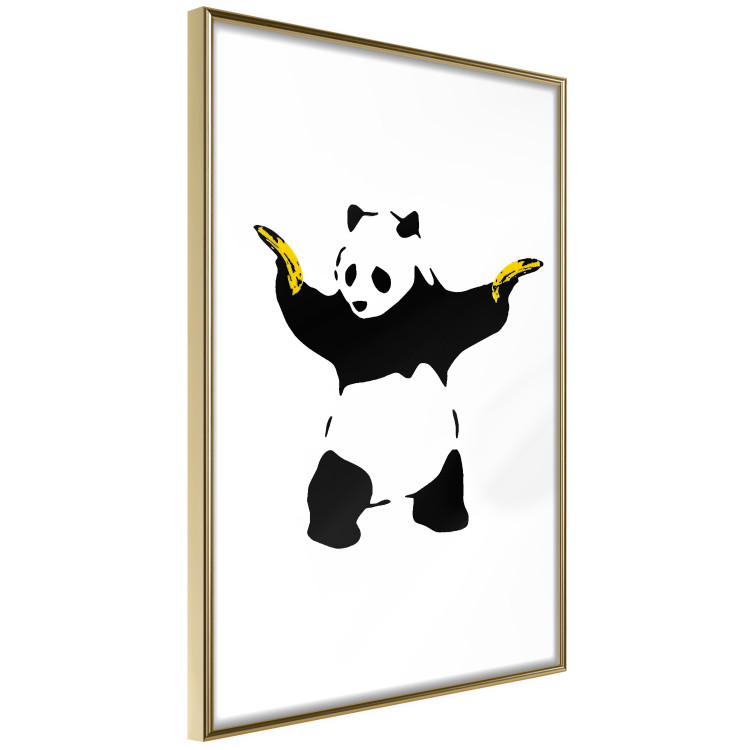 Poster Panda with Guns - black and white animal holding bananas on a white background 132445 additionalImage 5