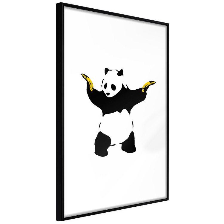 Poster Panda with Guns - black and white animal holding bananas on a white background 132445 additionalImage 2