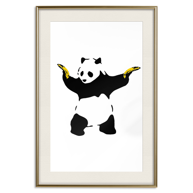 Poster Panda with Guns - black and white animal holding bananas on a white background 132445 additionalImage 19