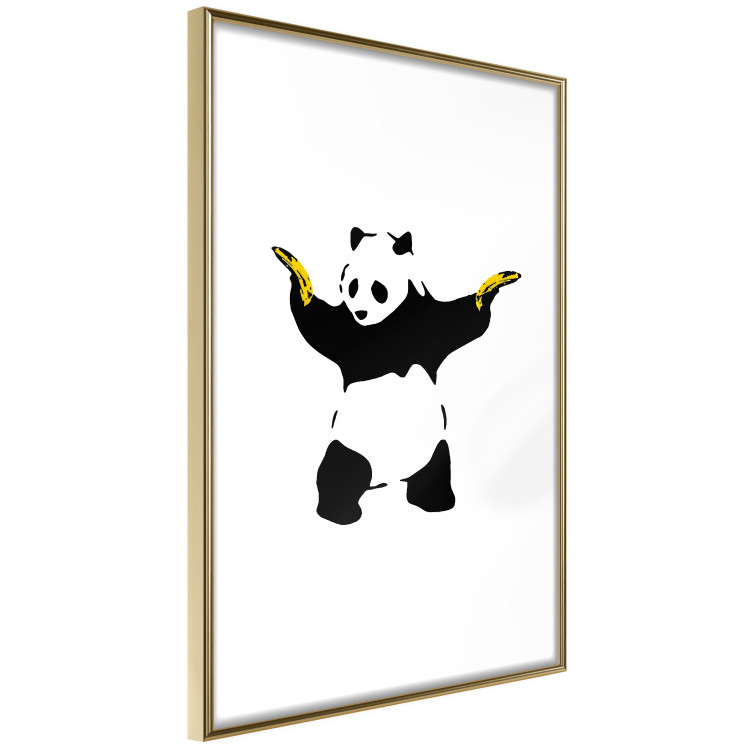 Poster Panda with Guns - black and white animal holding bananas on a white background 132445 additionalImage 4