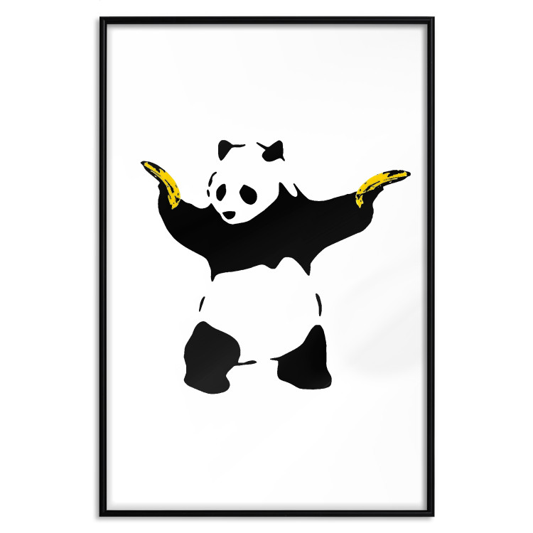 Poster Panda with Guns - black and white animal holding bananas on a white background 132445 additionalImage 24