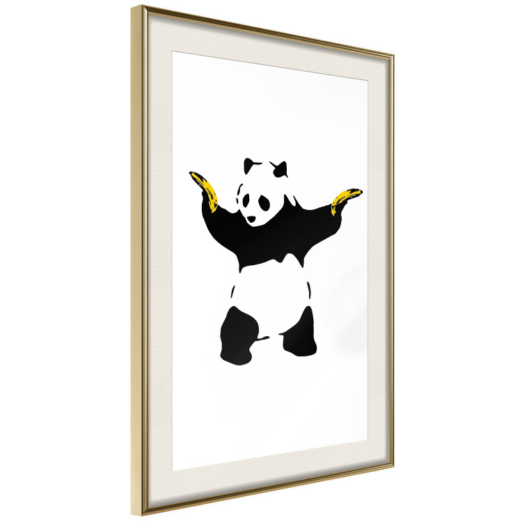 Poster Panda with Guns - black and white animal holding bananas on a white background 132445 additionalImage 4
