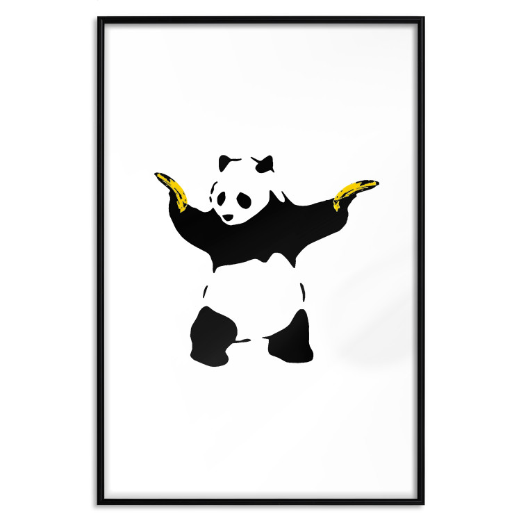 Poster Panda with Guns - black and white animal holding bananas on a white background 132445 additionalImage 15