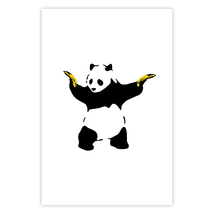 Poster Panda with Guns - black and white animal holding bananas on a white background 132445 additionalImage 25