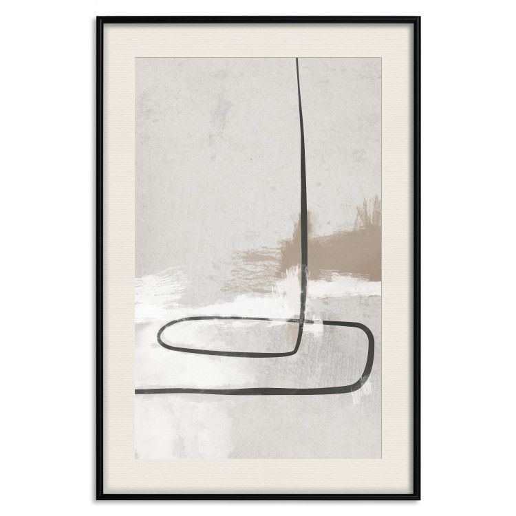 Poster Simple Story - black patterns on a beige background in an abstract motif 134345 additionalImage 19