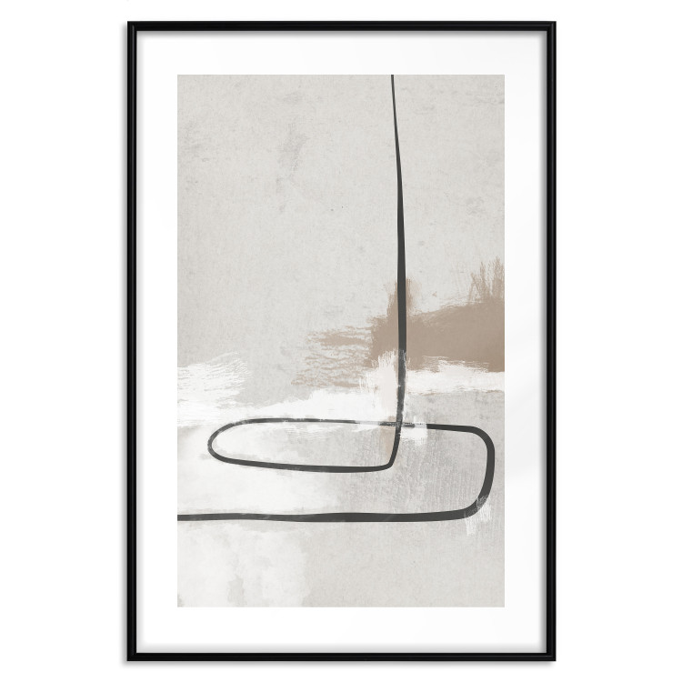 Poster Simple Story - black patterns on a beige background in an abstract motif 134345 additionalImage 18