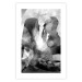 Poster Silent Whispers - black and white couple in an abstract gray composition 134445 additionalThumb 19