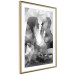 Poster Silent Whispers - black and white couple in an abstract gray composition 134445 additionalThumb 4