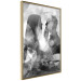 Poster Silent Whispers - black and white couple in an abstract gray composition 134445 additionalThumb 2