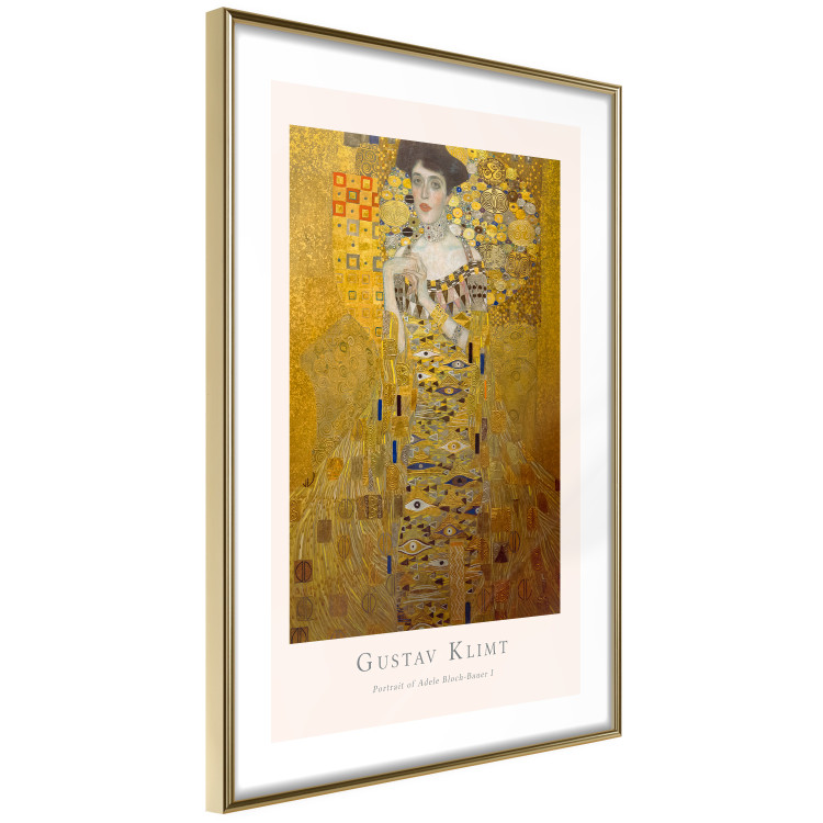 Wall Poster Gustav Klimt - Portrait of Adele Bloch - portrait of a woman and inscriptions 135945 additionalImage 3