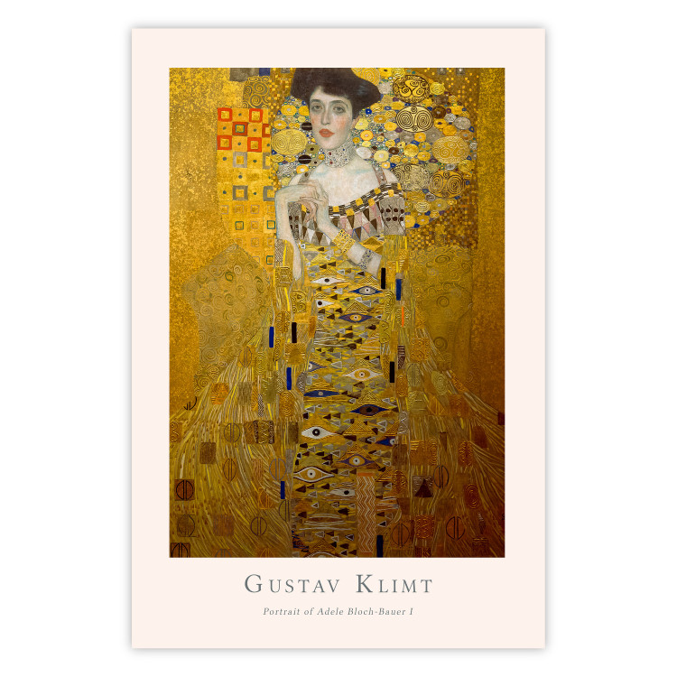Wall Poster Gustav Klimt - Portrait of Adele Bloch - portrait of a woman and inscriptions 135945
