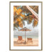 Wall Poster Palm Umbrella - tropical beach landscape with sunbeds against the sea 136045 additionalThumb 13