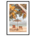 Wall Poster Palm Umbrella - tropical beach landscape with sunbeds against the sea 136045 additionalThumb 14