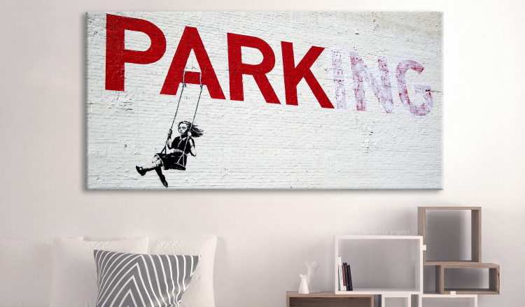 Large canvas print Parking Girl Swing by Banksy II [Large Format] 136445 additionalImage 4