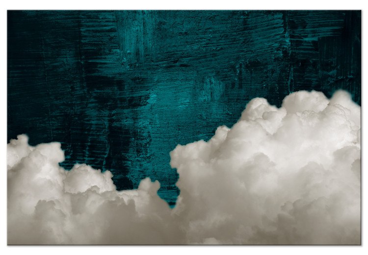 Canvas Print Emerald Abstraction (1-piece) Wide - clouds on a green background 138745